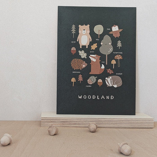 Woodland Animals Art Print In Moss Green By Paper & Bean