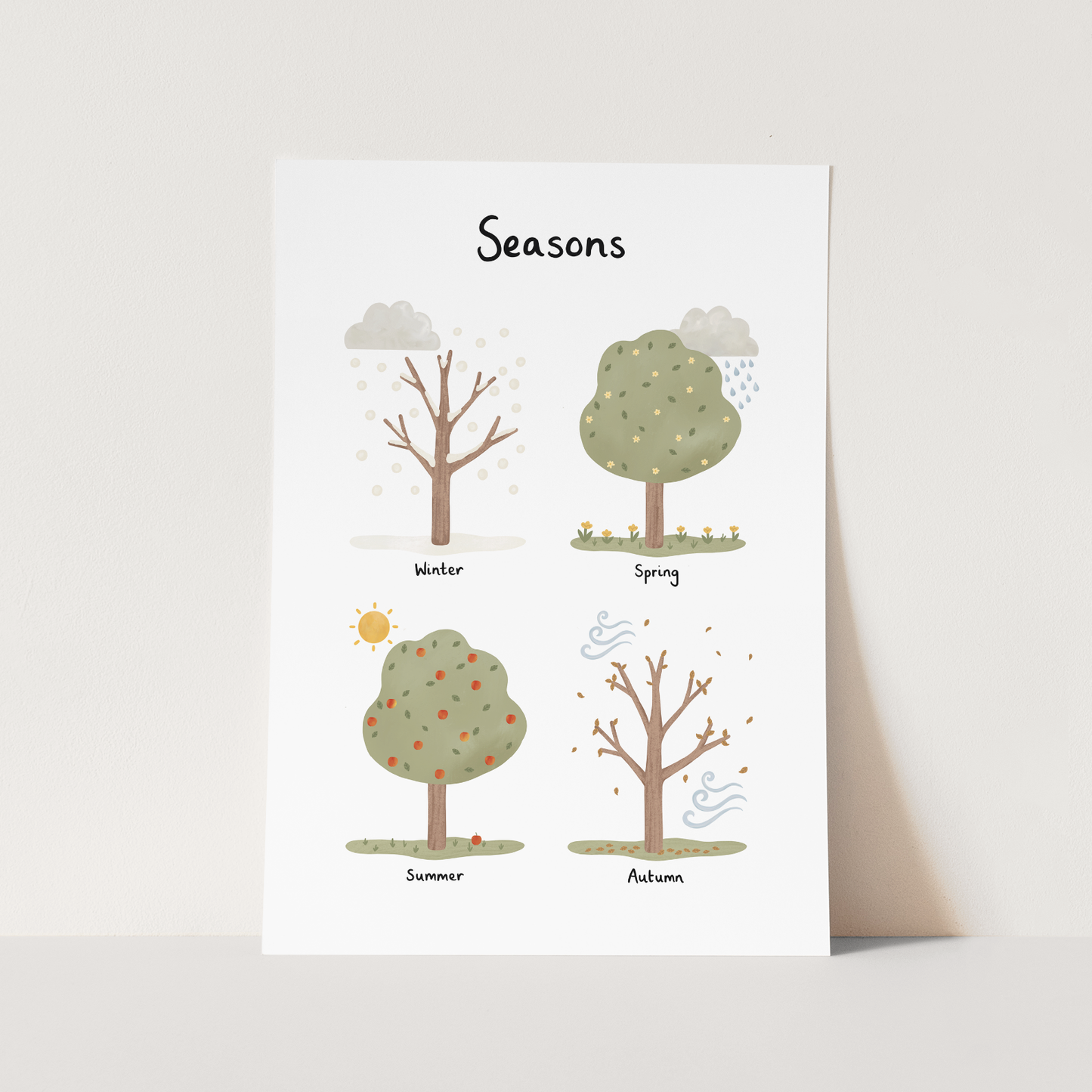 Seasons Art Print In White by Kid of the Village (6 Sizes Available)