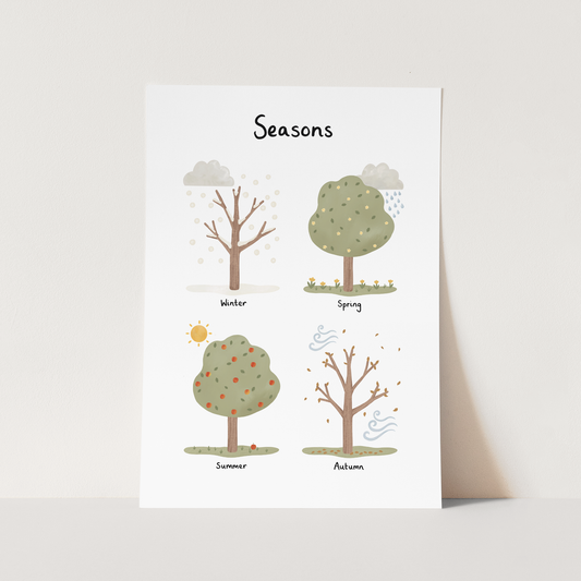 Seasons Art Print In White by Kid of the Village (6 Sizes Available)