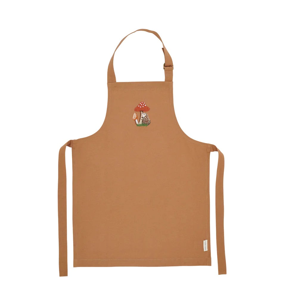 Avery Row Kid's Apron, Embroidered - Woodland Hedgehog