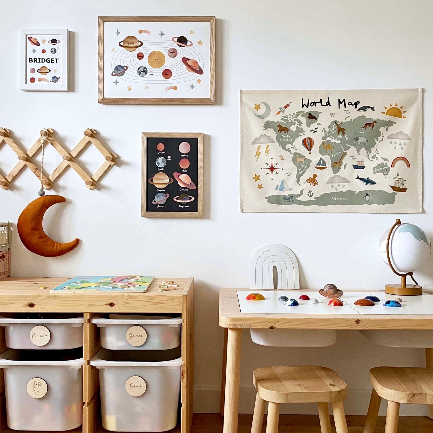 Planets Art Print In Black by Kid of the Village (6 Sizes Available)