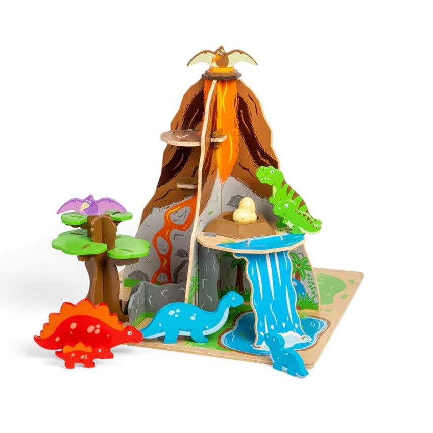 Bigjigs Wooden Dinosaur Island Play Set