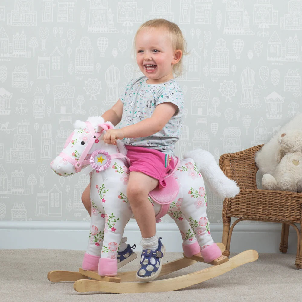 Bigjigs Wooden Floral Rocking Horse