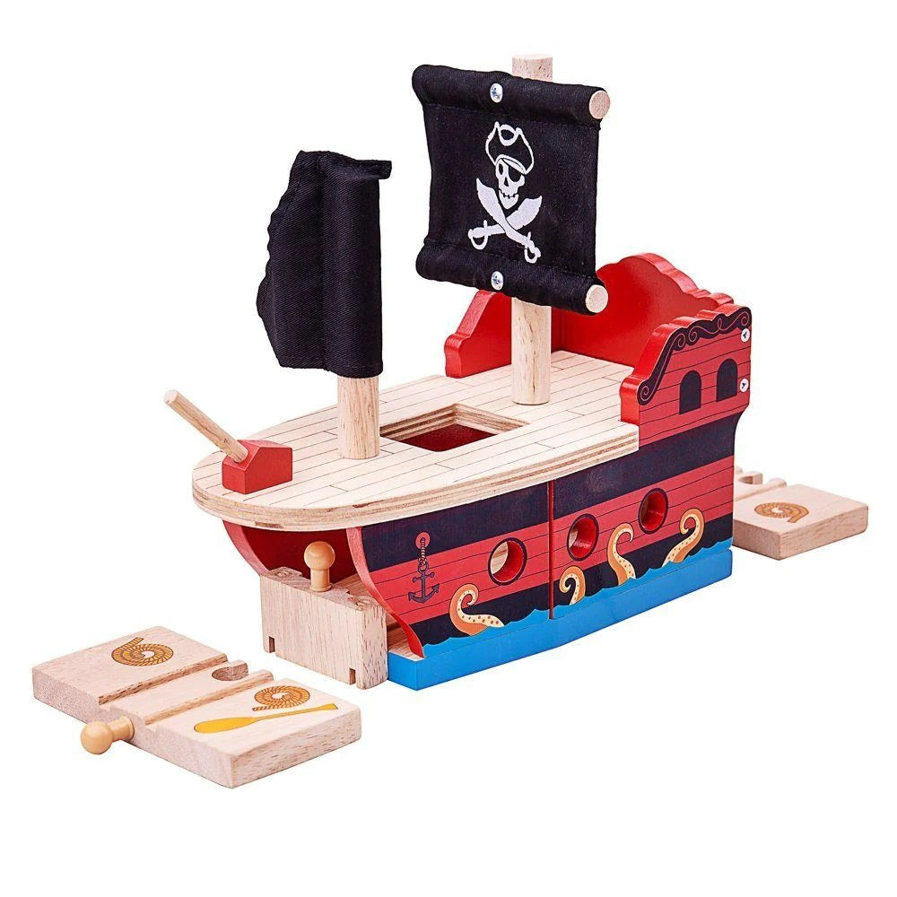 Bigjigs Rail Wooden Pirate Galleon Tunnel
