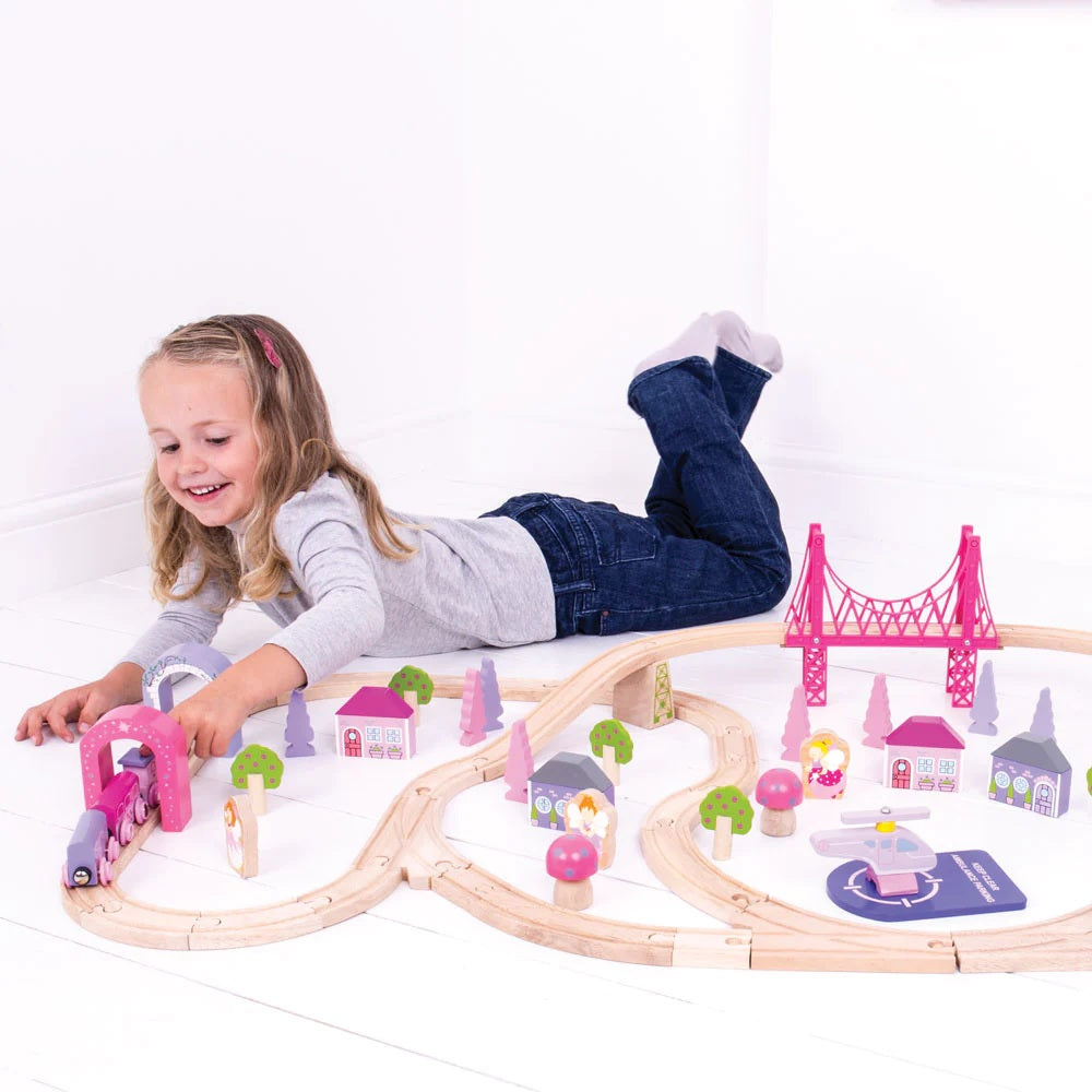 Bigjigs Rail Wooden Fairy Town Train Set