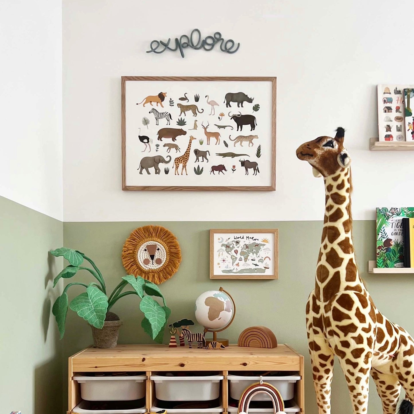 Safari Animal Art Print by Kid of the Village (6 Sizes Available)