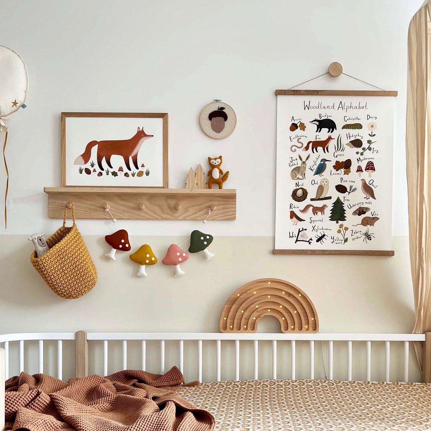 Fox Art Print In White by Kid of the Village (6 Sizes Available)