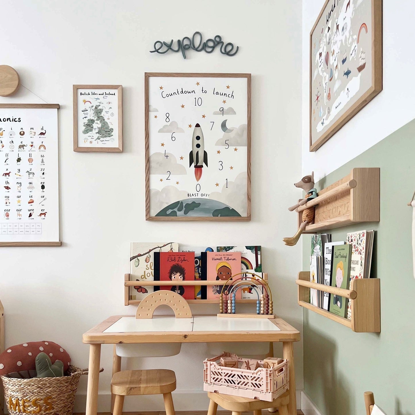 Countdown To Launch Art Print In White by Kid of the Village (6 Sizes Available)