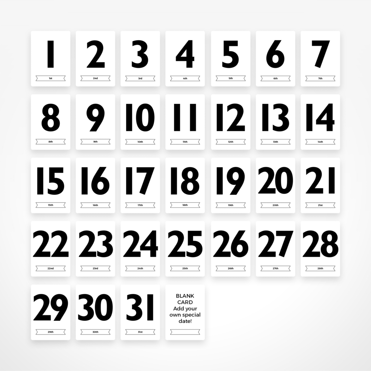 The Day by Day Calendar Flash Card Set by The Jam Tart