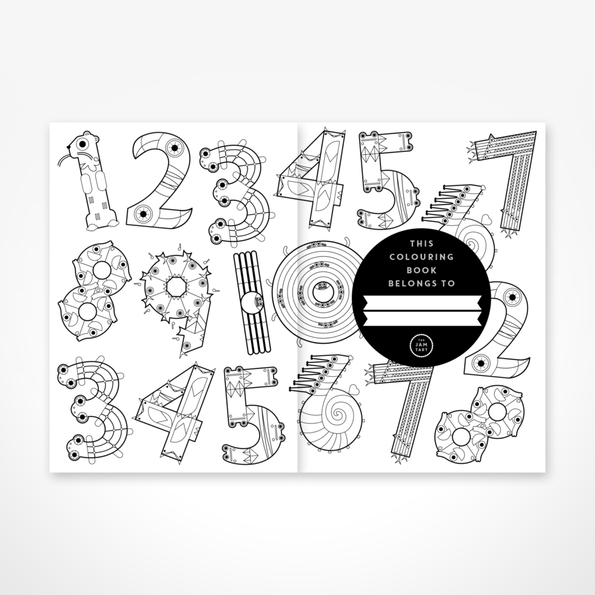 The Animal Numbers Colouring Book by The Jam Tart