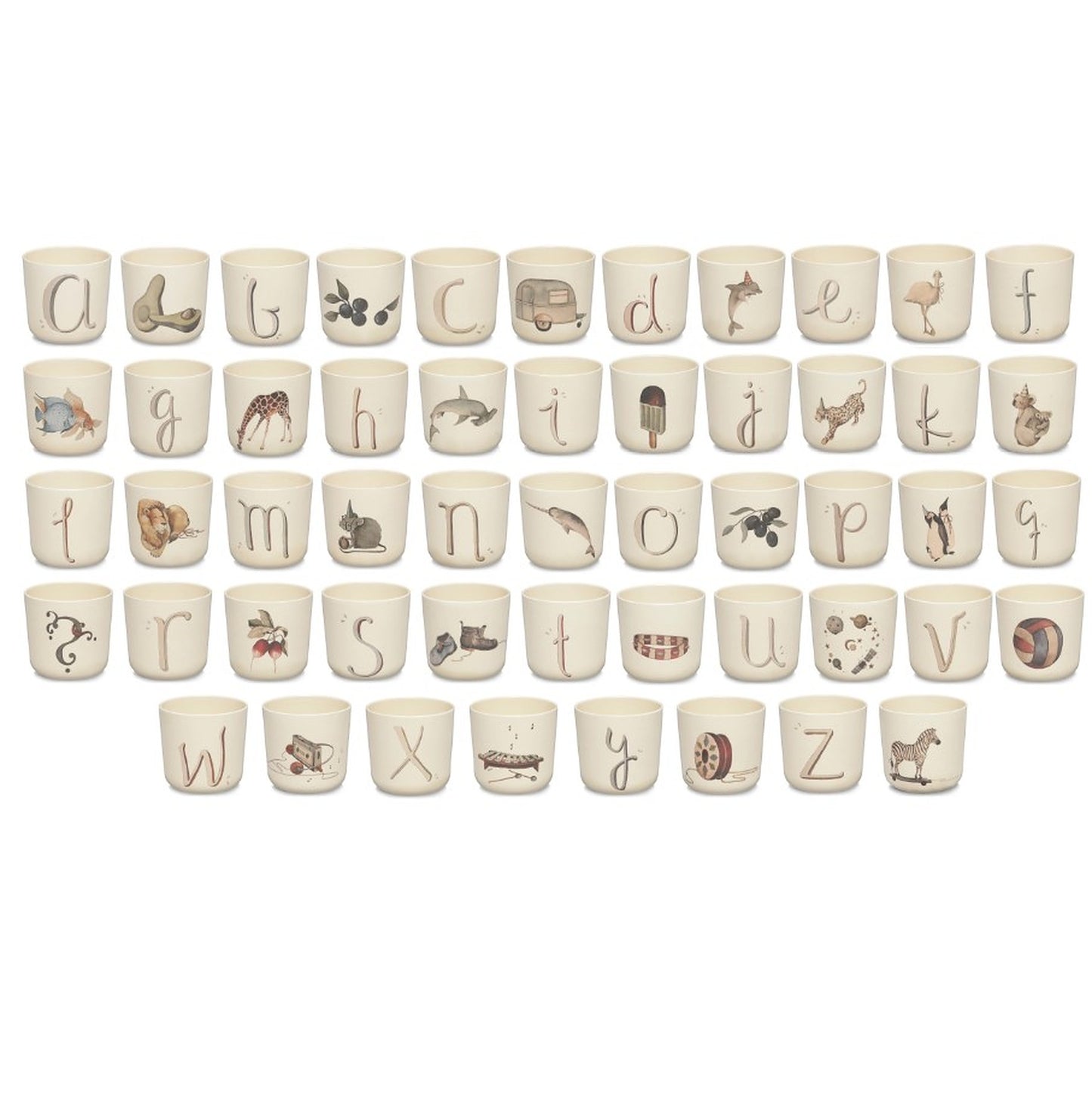 Konges Slojd Alphabet Cups A-Z