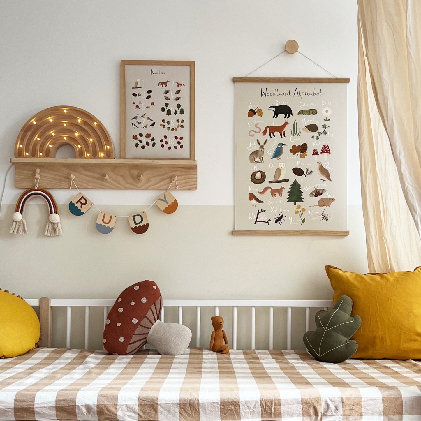 Woodland Numbers Art Print In Stone by Kid of the Village (6 Sizes Available)