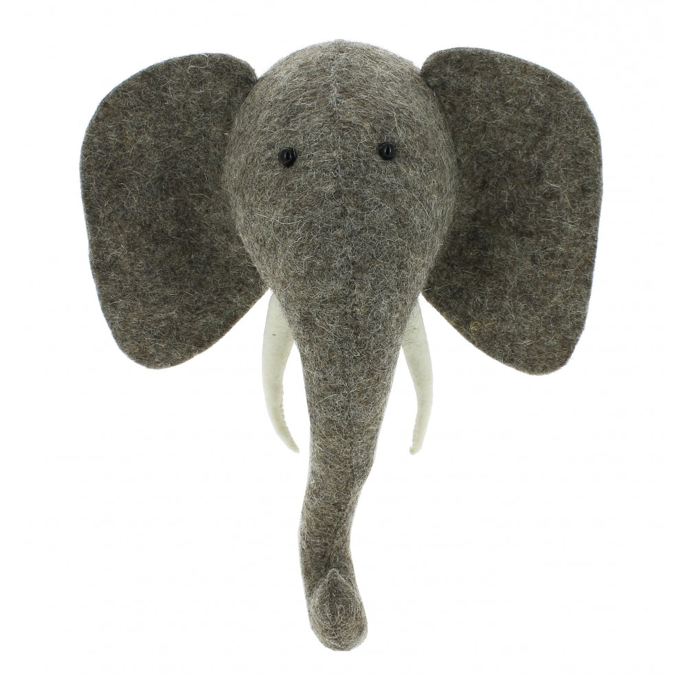 Fiona Walker Elephant Felt Animal Wall Head - Mini