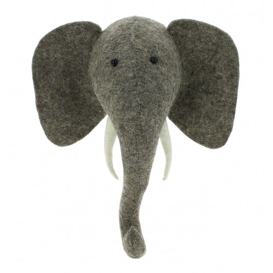 Fiona Walker Elephant Felt Animal Wall Head - Mini