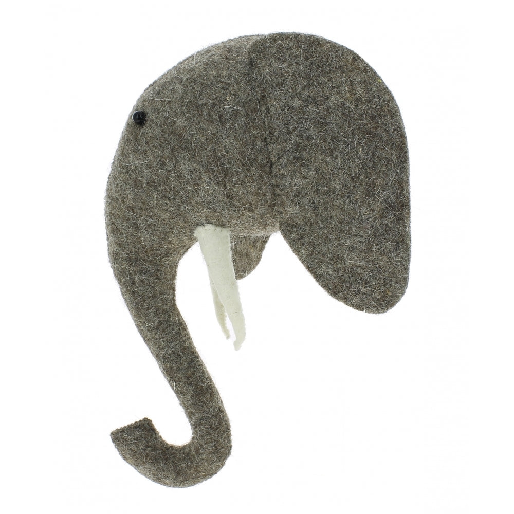 Fiona Walker Elephant Felt Animal Wall Head - Mini