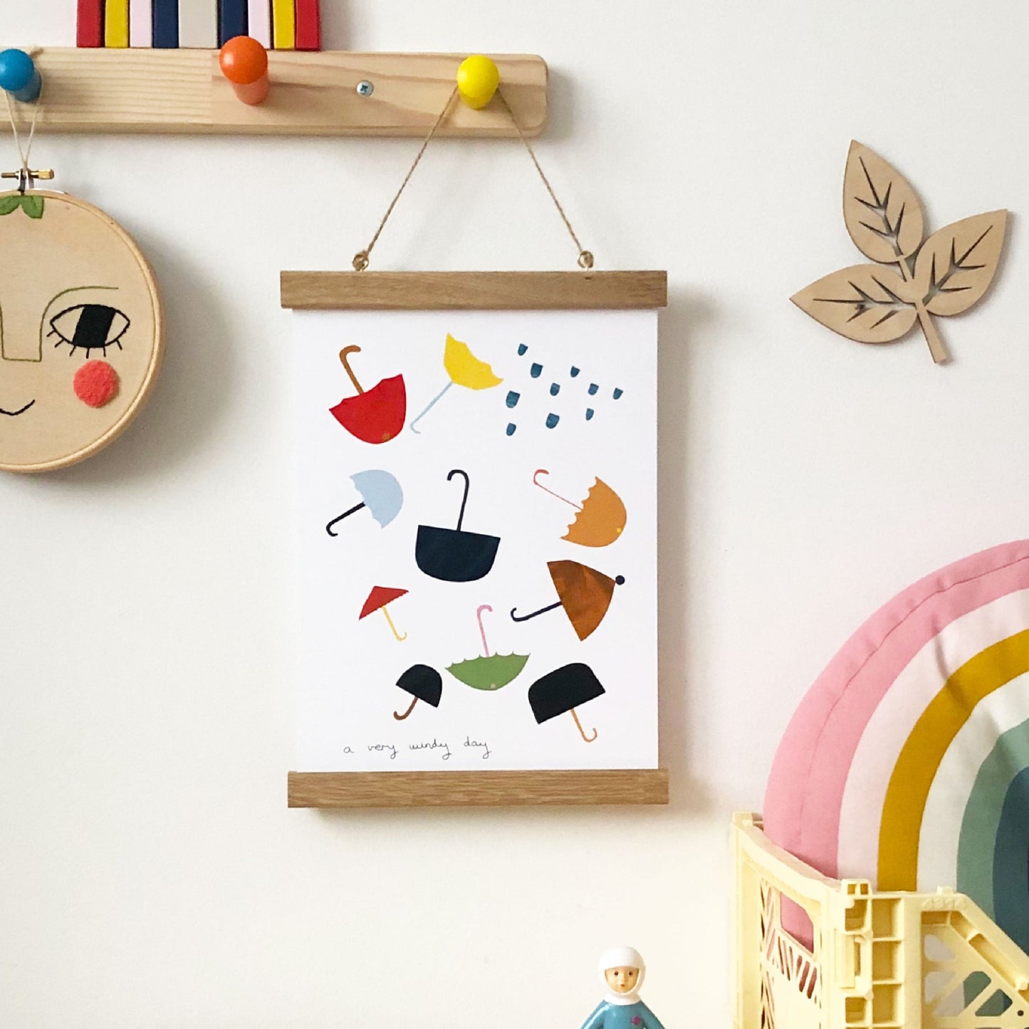 A Very Windy Day Art Print by Kid of the Village (6 Sizes Available)