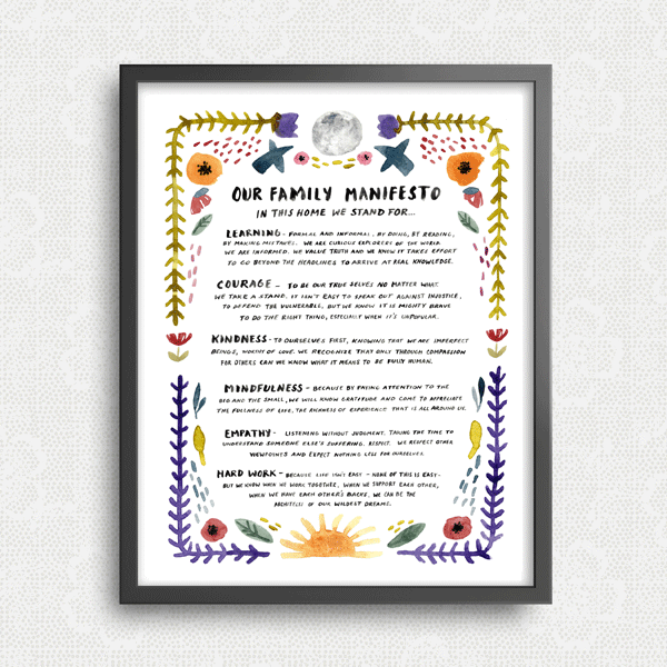 Family Manifesto Print by Little Truths Studio | Soren's House