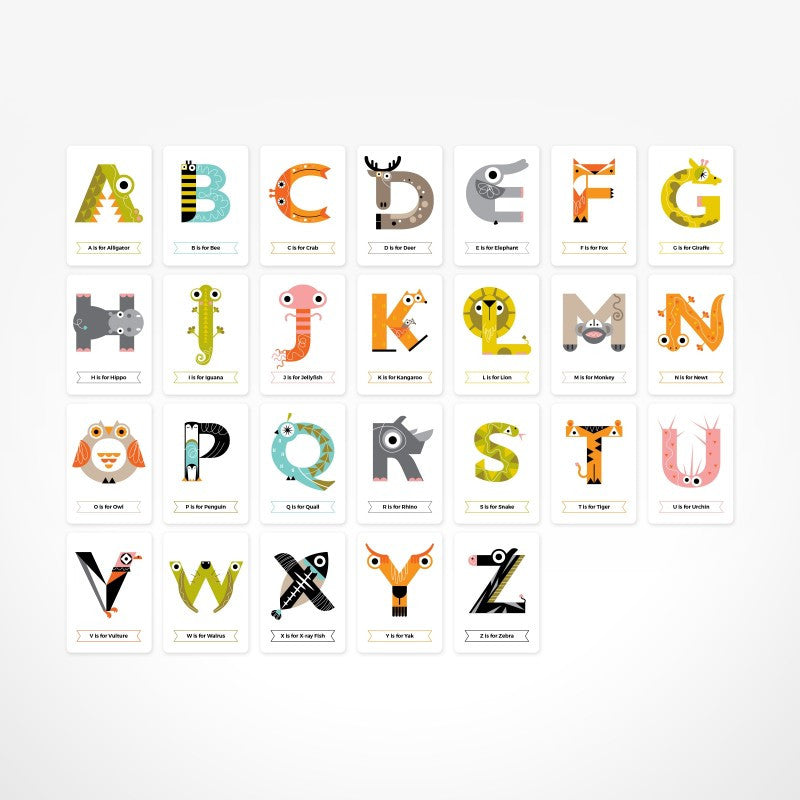 Baby & Children's Animal Alphabet Flash Cards by The Jam Tart