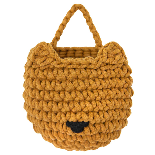 Zuri House Crochet Fox Basket - Mustard