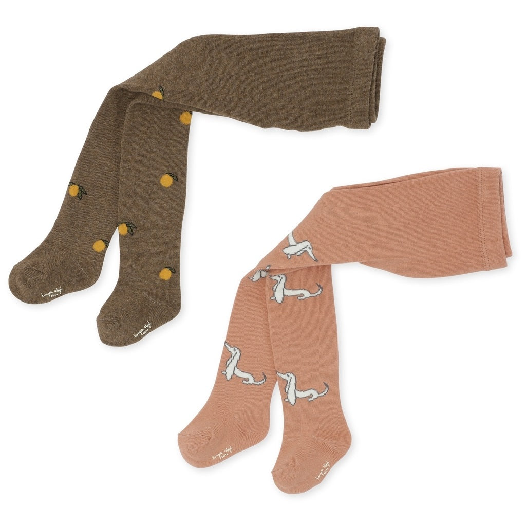 Konges Slojd 2-Pack Jacquard Stockings - Dog/Lemon