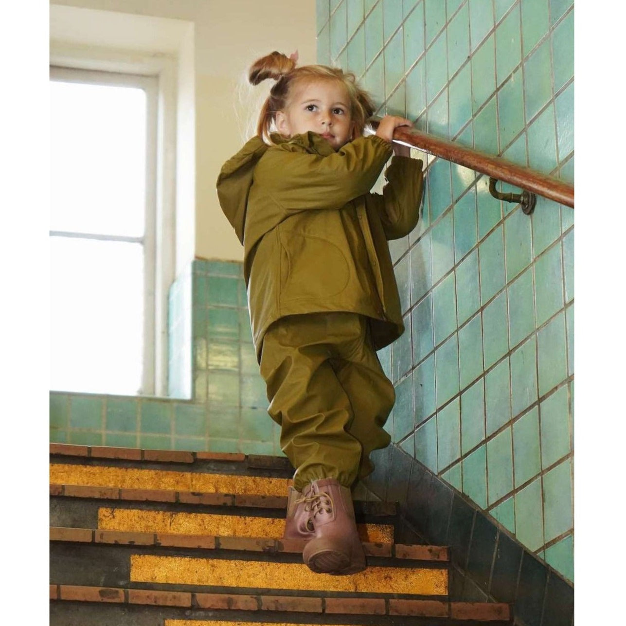Konges Slojd Rainy Palme Rainwear Set - Lizard Green