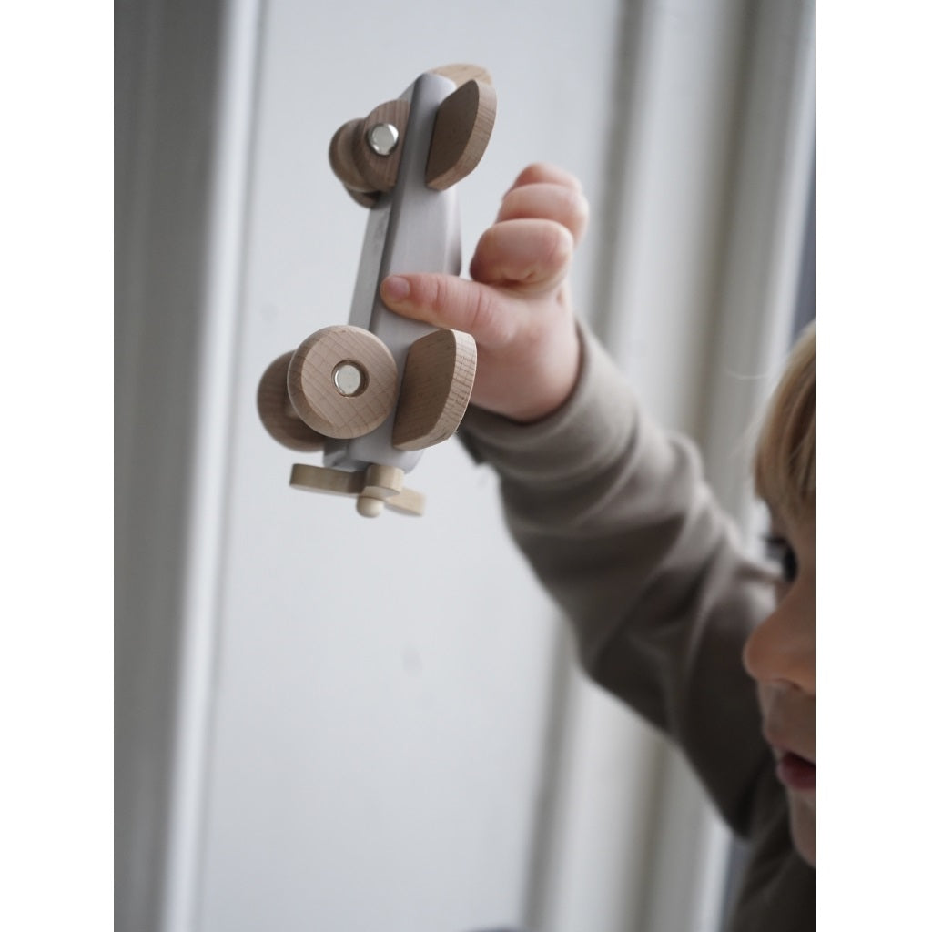 Konges Slojd Wooden Toy Aeroplane - Warm Grey