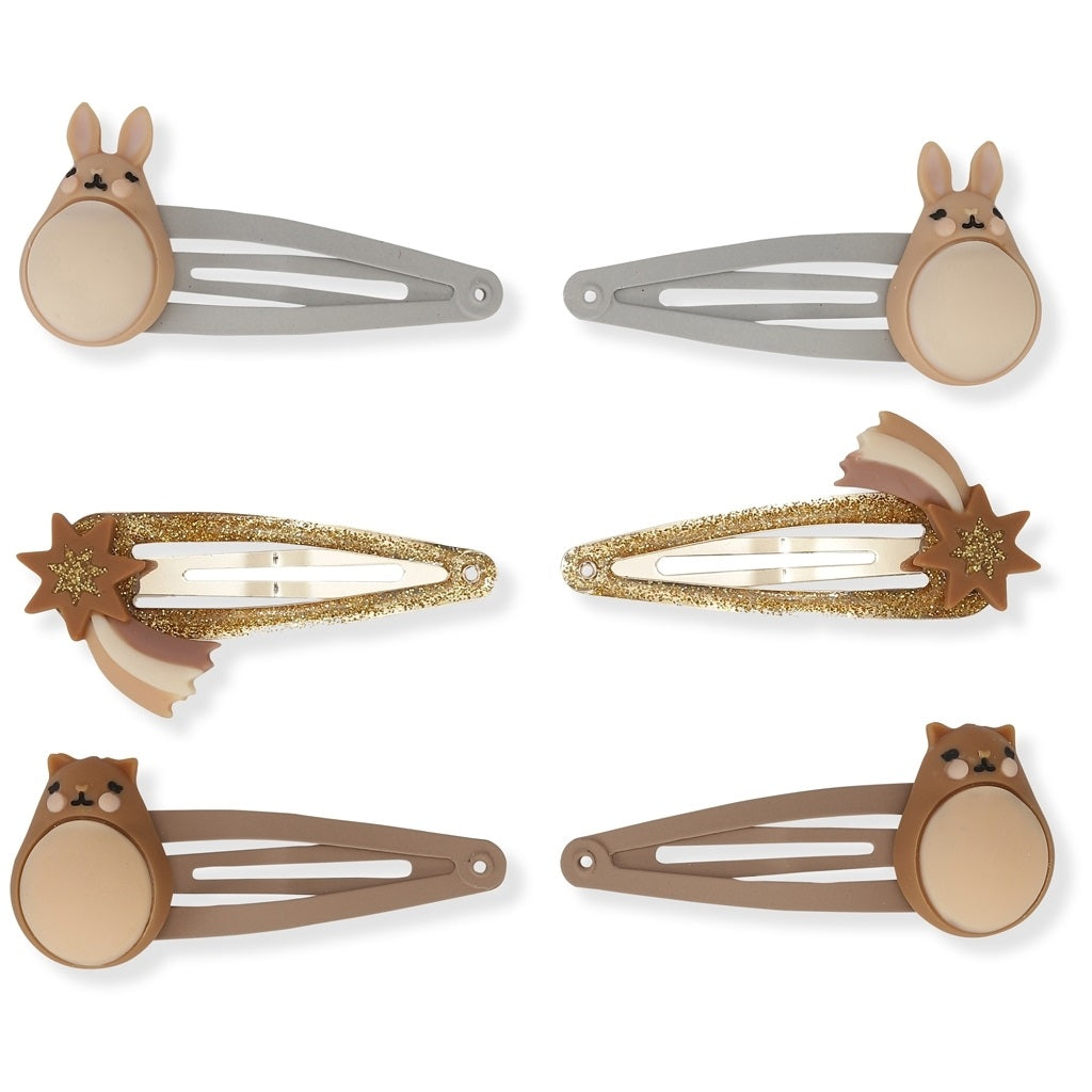 Konges Slojd Hair Clips - 3 Pk - Bunny