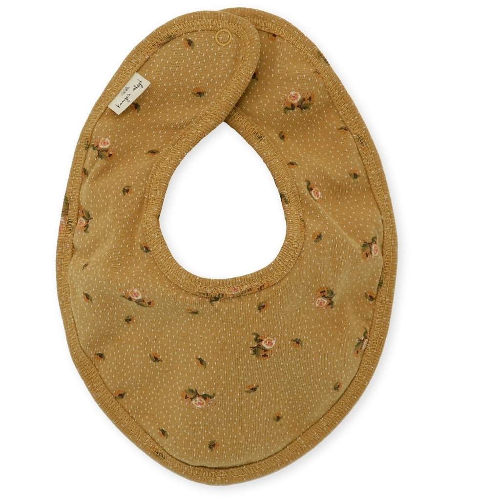 Konges Slojd Organic Baby Bib - Flower Bouquet Dijon