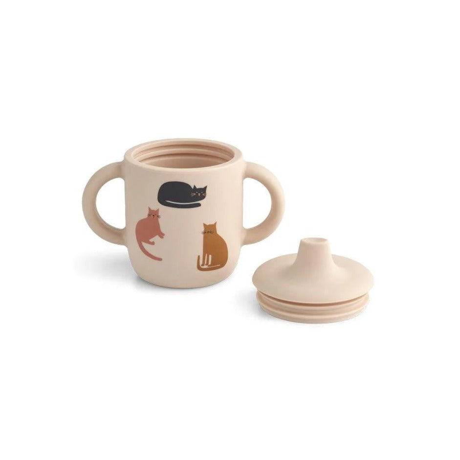Liewood Neil Silicone Sippy Cup - Miauw/Apple Blossom Mix