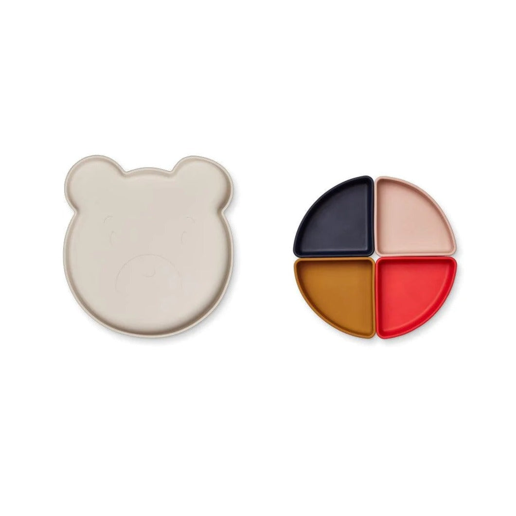 Liewood Arne Silicone Divider Plate - Mr Bear Sandy Multi Mix