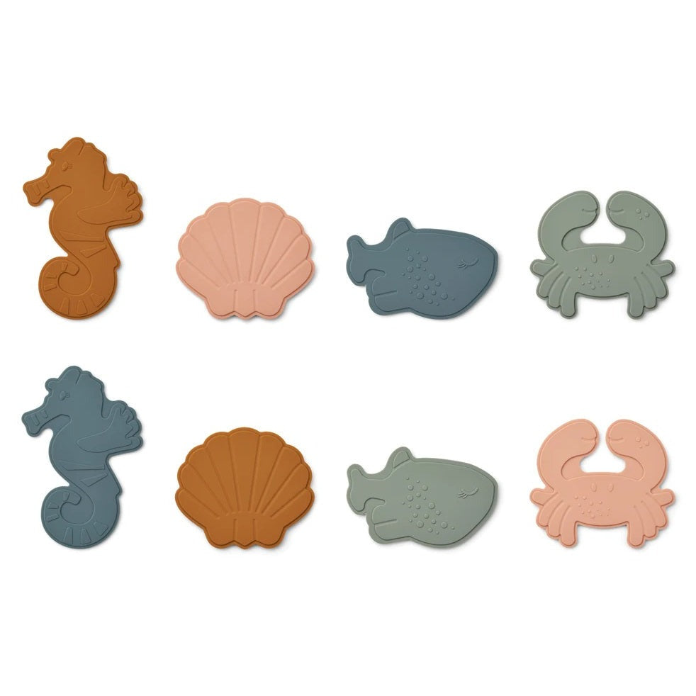Liewood Bath Toy - 8-Pack - Sea Creature/Mustard Multi Mix