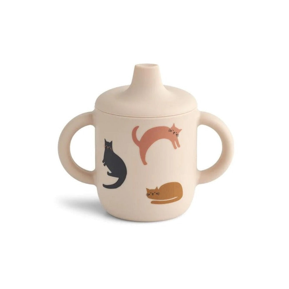 Liewood Neil Silicone Sippy Cup - Miauw/Apple Blossom Mix