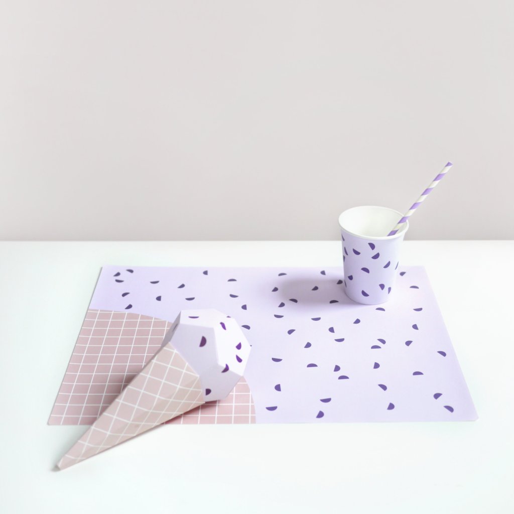 Moon Picnic Paper Placemats Pack - Ice Cream Pastels | Soren's House