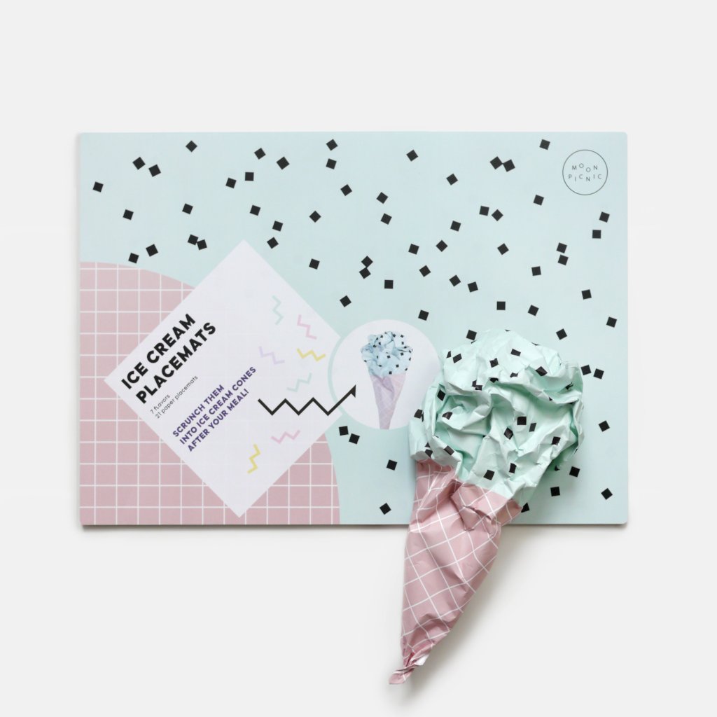 Moon Picnic Paper Placemats Pack - Ice Cream Pastels | Soren's House