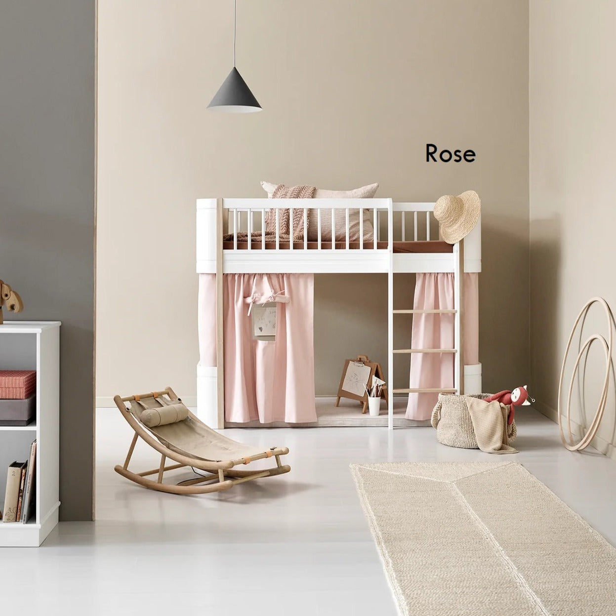 Oliver Furniture Wood Original Low Loft Bed - White/Oak