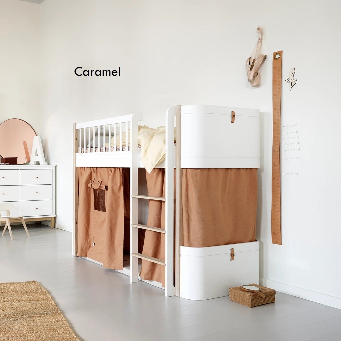 Oliver Furniture Wood Original Low Loft Bed - White/Oak