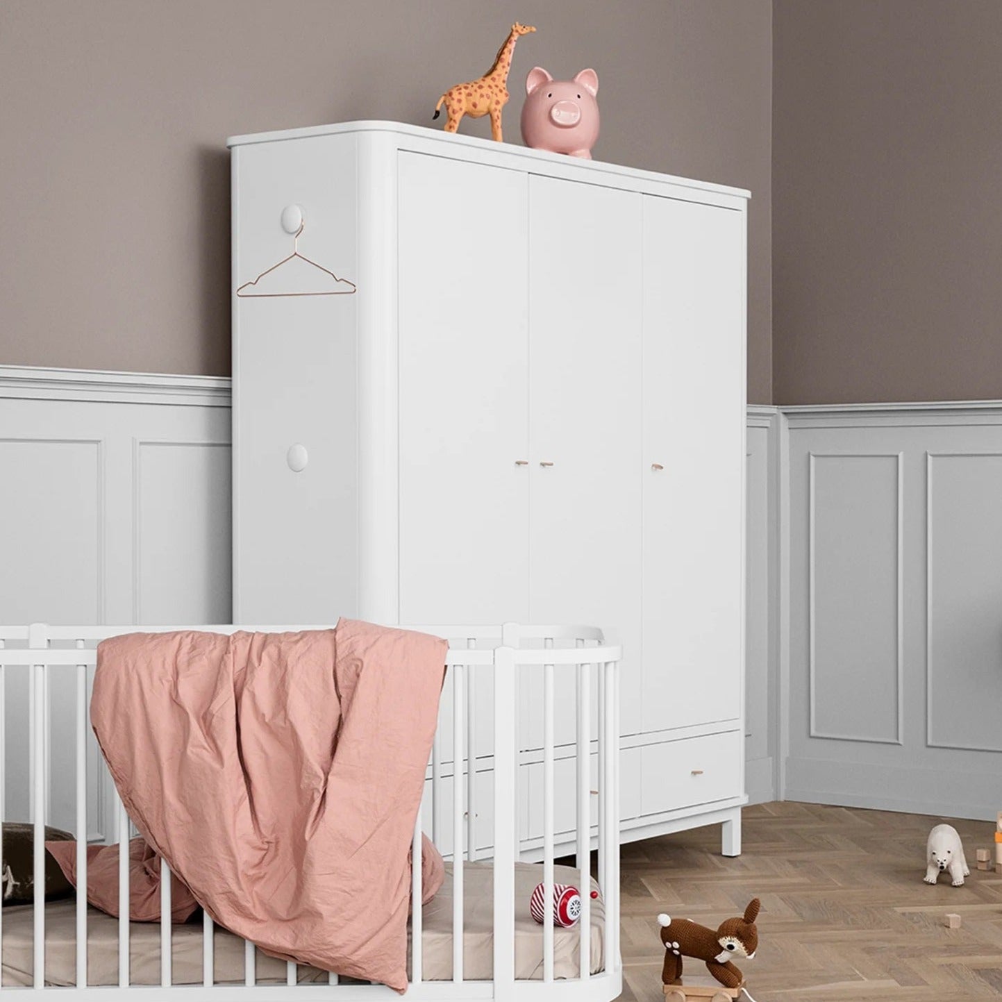 Oliver Furniture Wood Wardrobe - 3 Doors - White