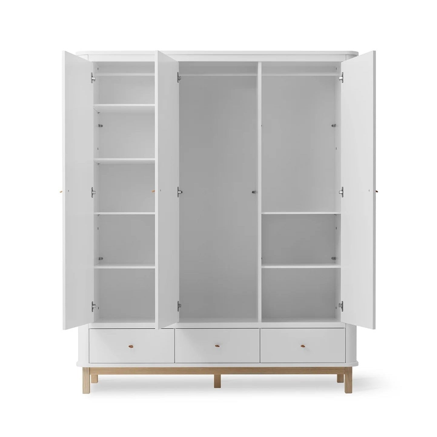 Oliver Furniture Wood Wardrobe - 3 Doors - White/Oak
