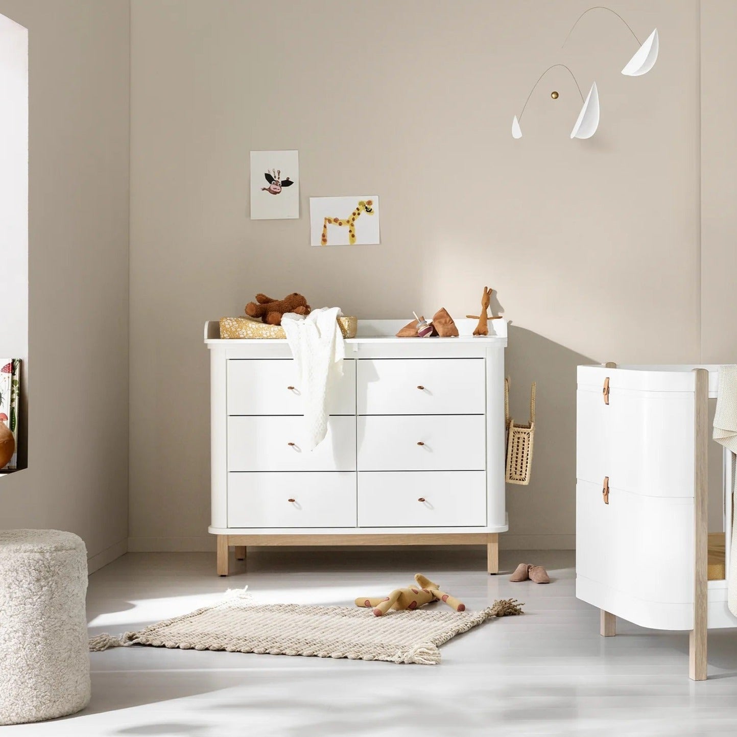 Oliver Furniture Wood Dresser - 6 Drawers - White/Oak