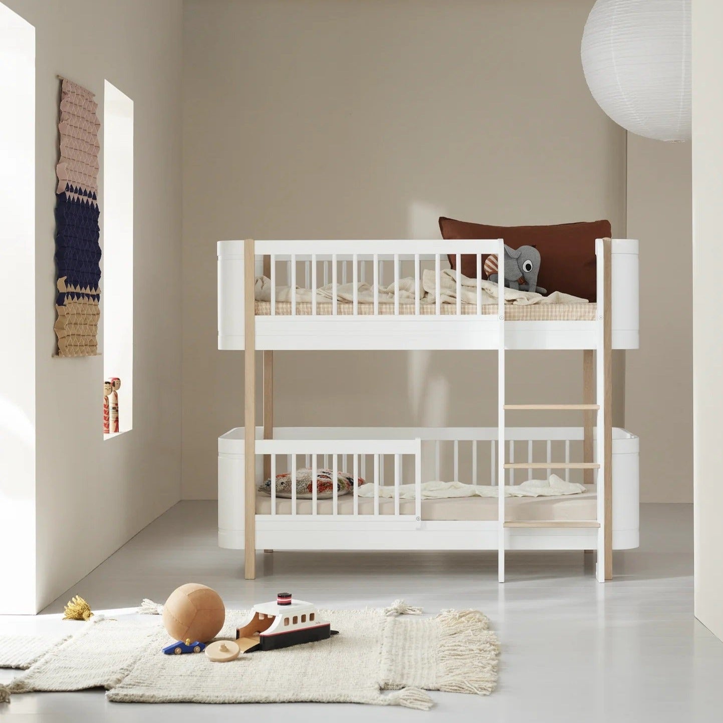 Oliver Furniture Wood Mini Low Bunk Bed White Oak