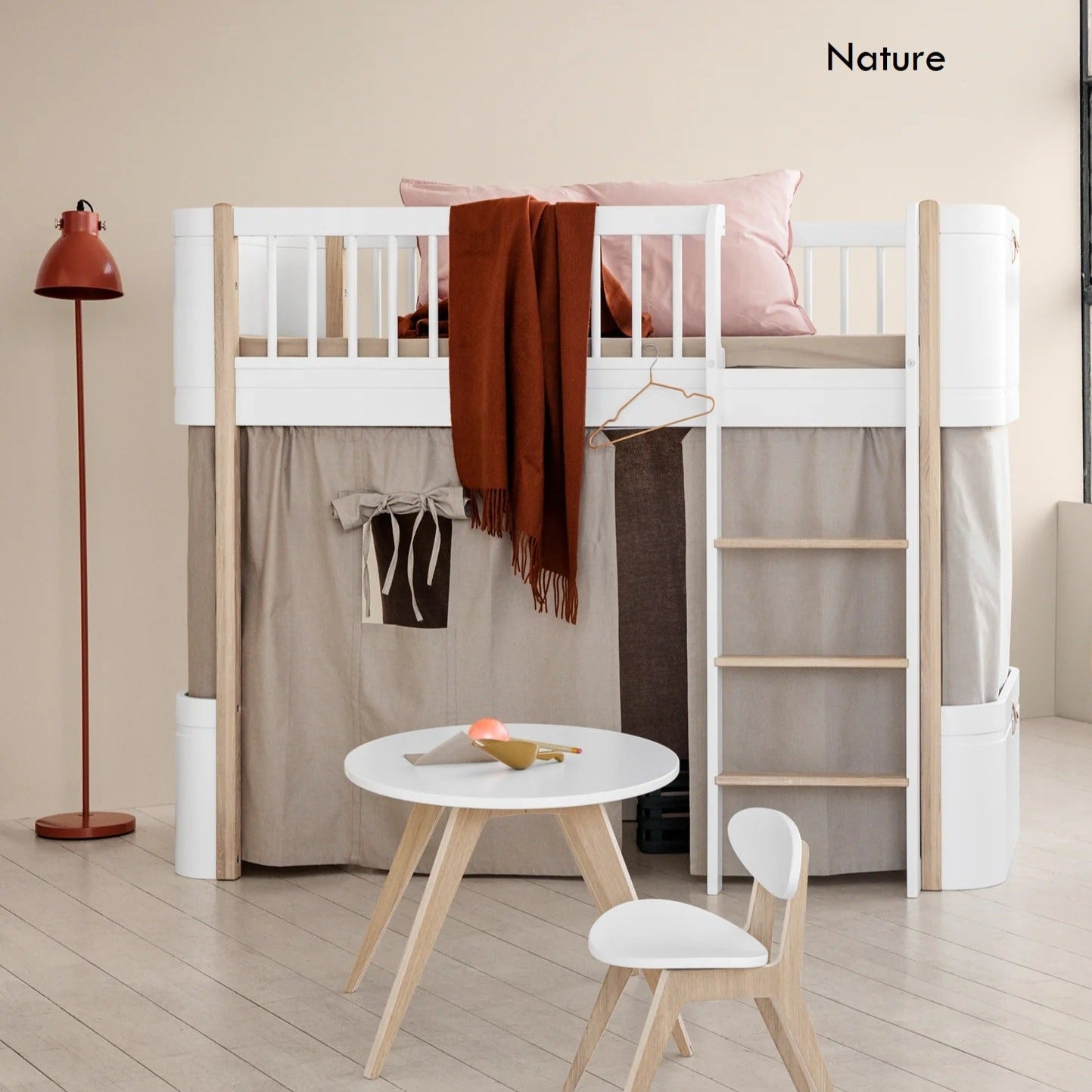 Oliver Furniture Wood Mini+ Low Loft Bed - White