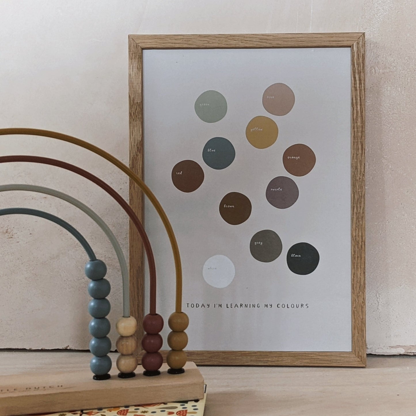'Today I'm Learning My Colours' Art Print by Paper & Bean
