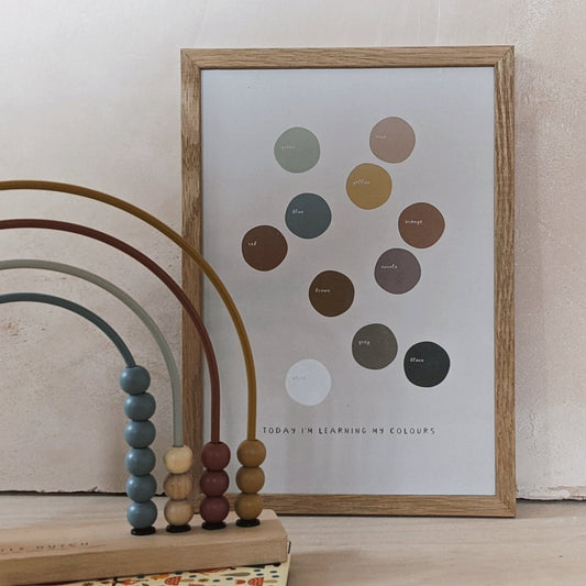 'Today I'm Learning My Colours' Art Print by Paper & Bean