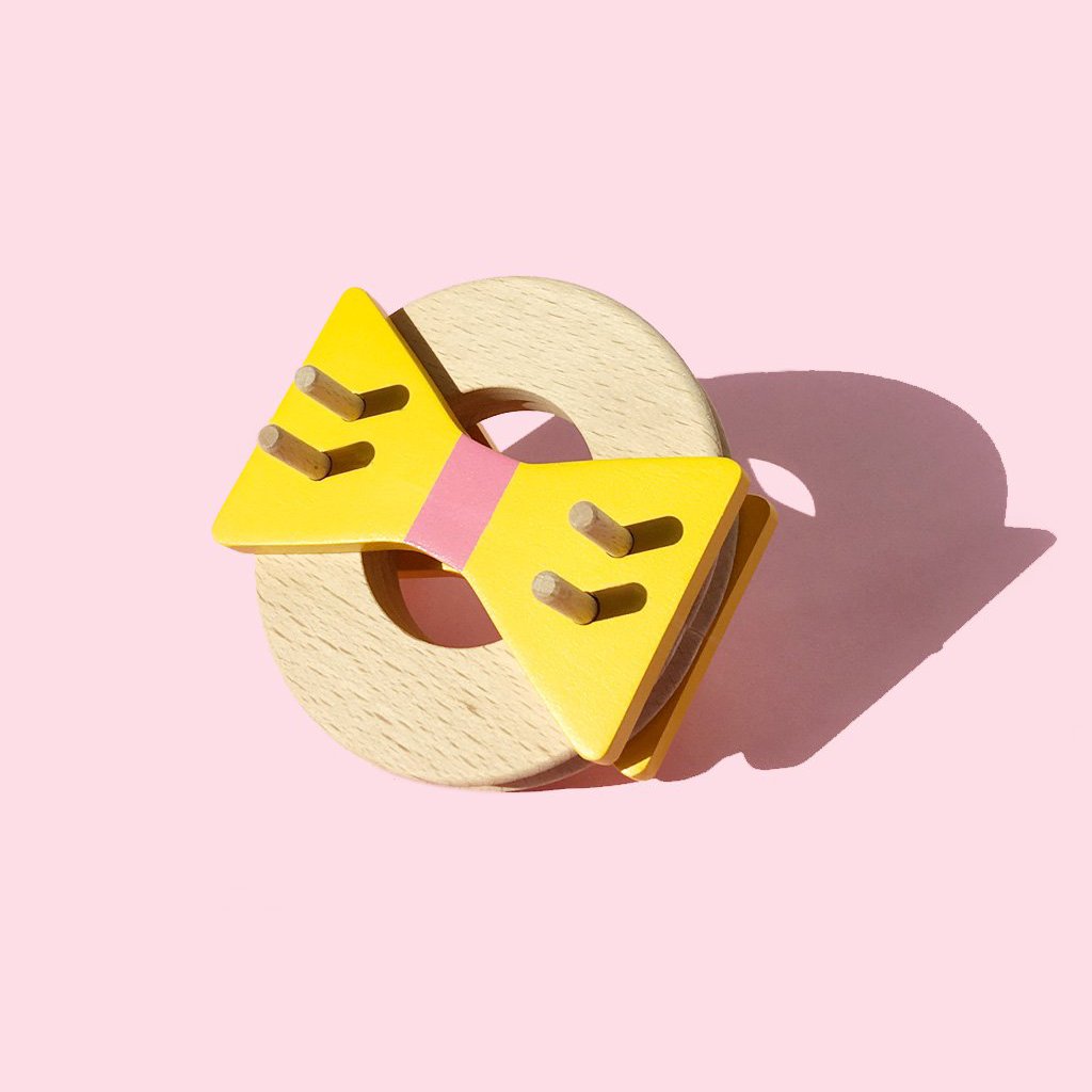 Wooden Yellow Bow Pom Pom Maker by Pom Maker | Soren's House