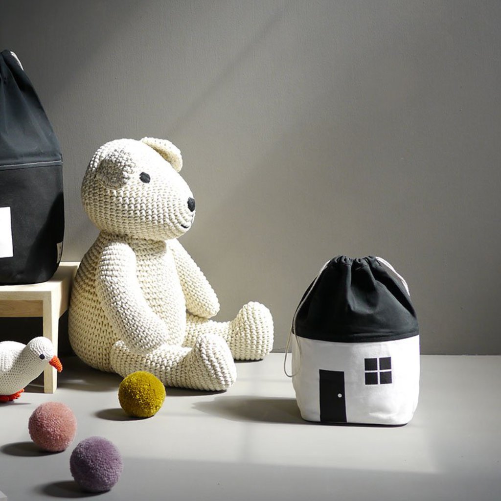 Organic Monochrome Small Storage Bag by Rock & Pebble | Soren's House