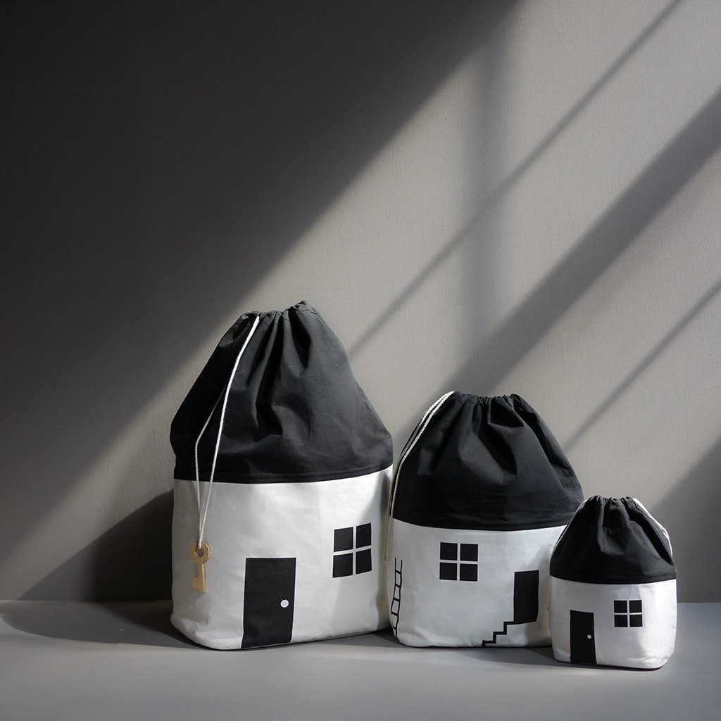 Organic Monochrome Small Storage Bag by Rock & Pebble | Soren's House