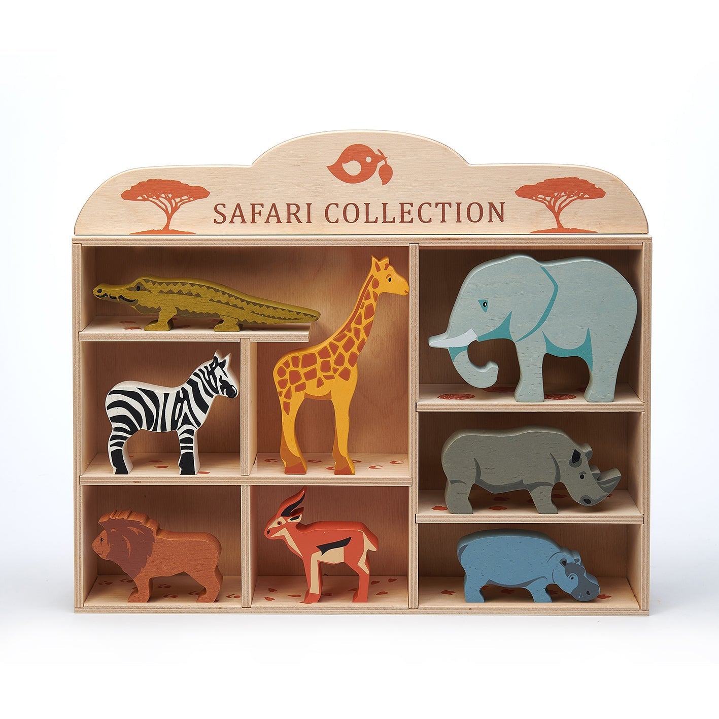 Tender Leaf Toys 8 Safari Animals & Shelf