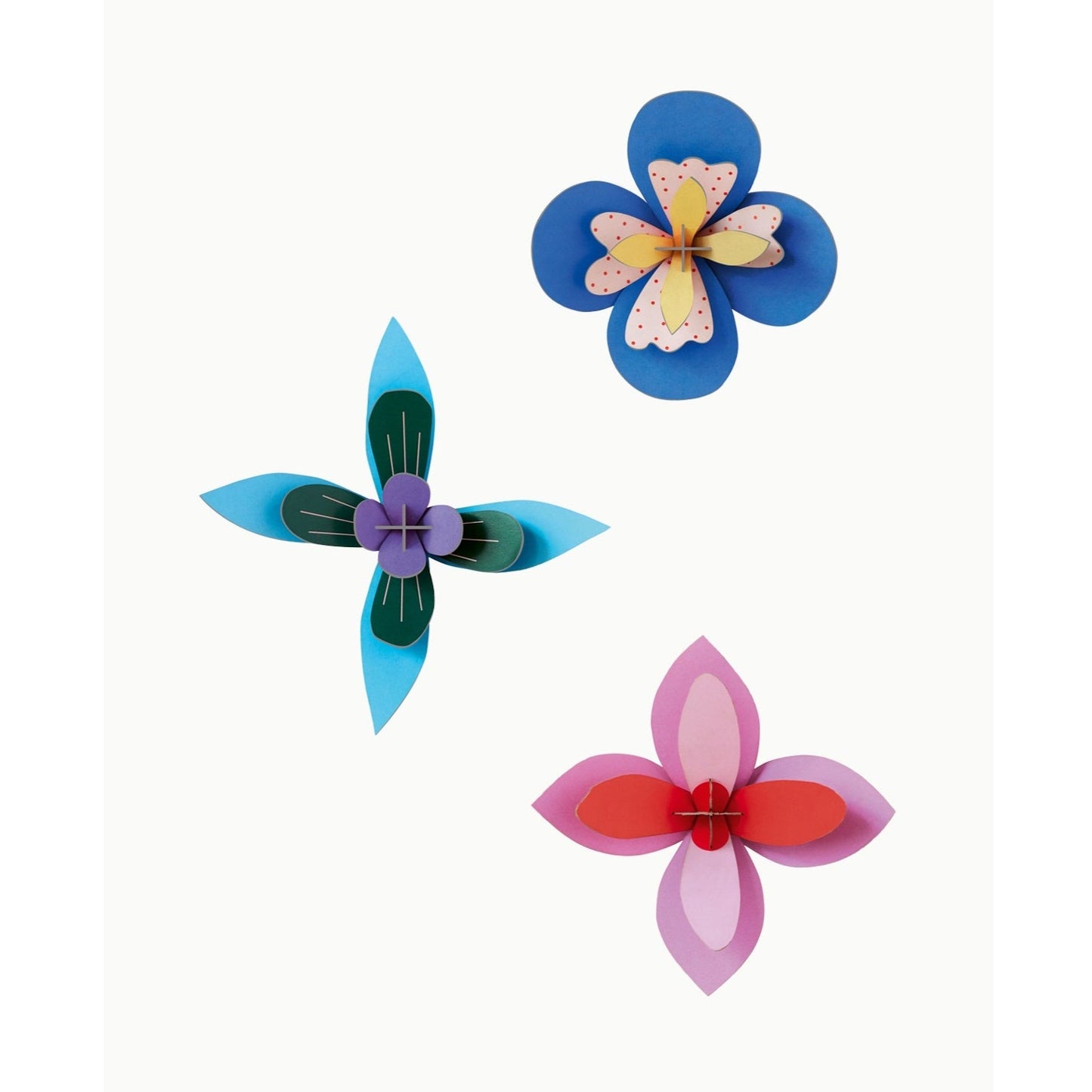 Studio Roof 3D Model Wall Decor - Flowers - Cobalt Cocktail