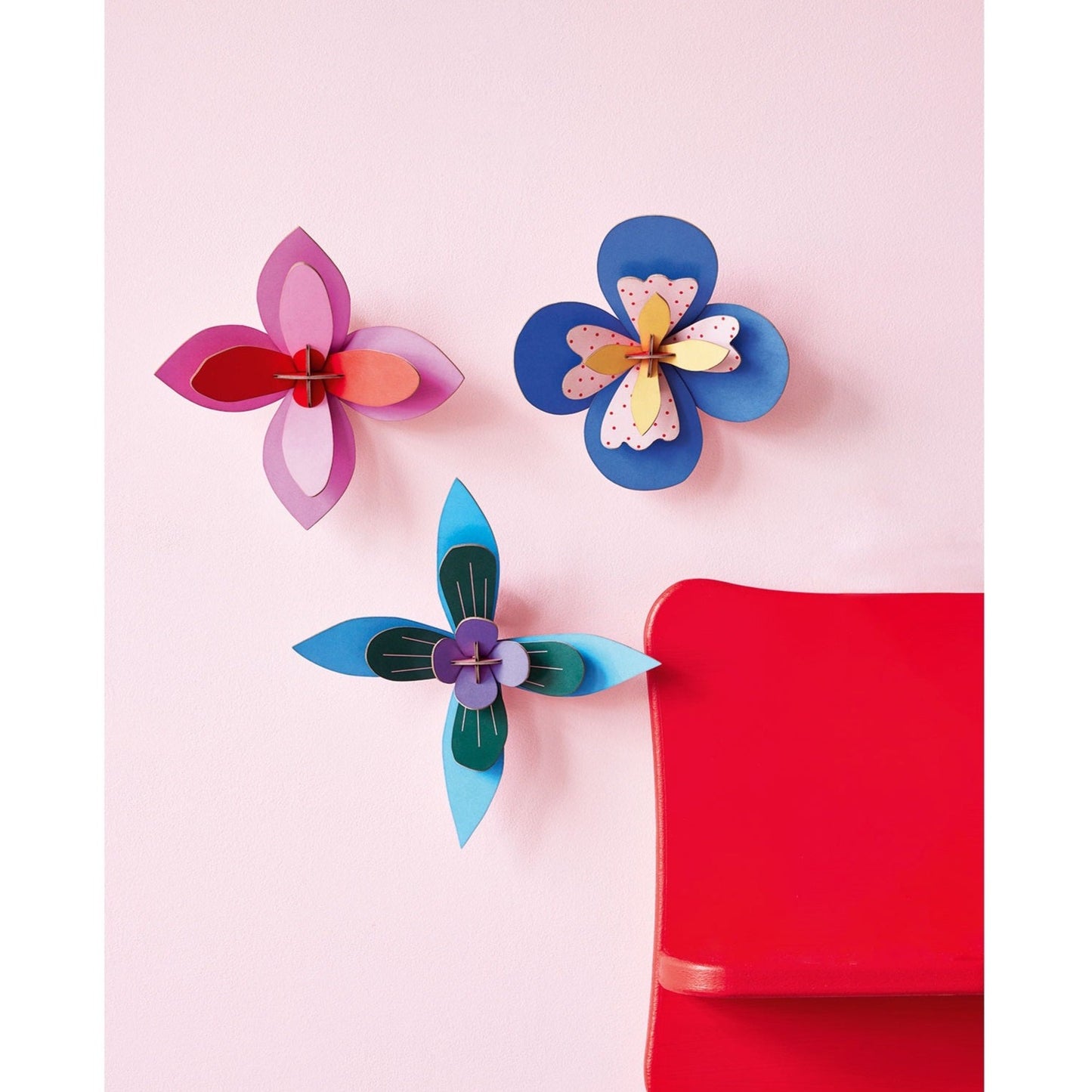 Studio Roof 3D Model Wall Decor - Flowers - Cobalt Cocktail