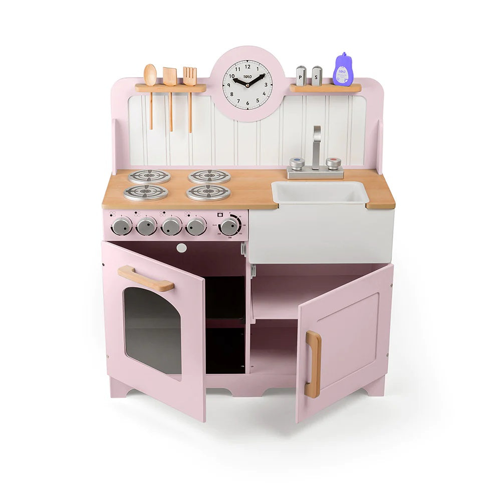 Tidlo Wooden Country Play Kitchen - Pink